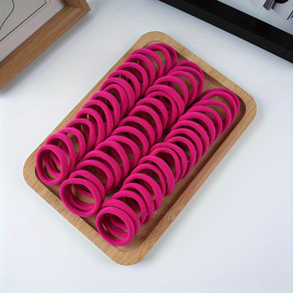 Korean Style Colorful Seamless Hair Bands (100 Pcs) - Non-Damaging, High Elastic Hair Towel Rings & Headdresses