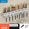 Wall-Mounted Multifunctional Kitchen Storage: Knife & Chopstick Holder, Punch-Free Hanging Rack.
