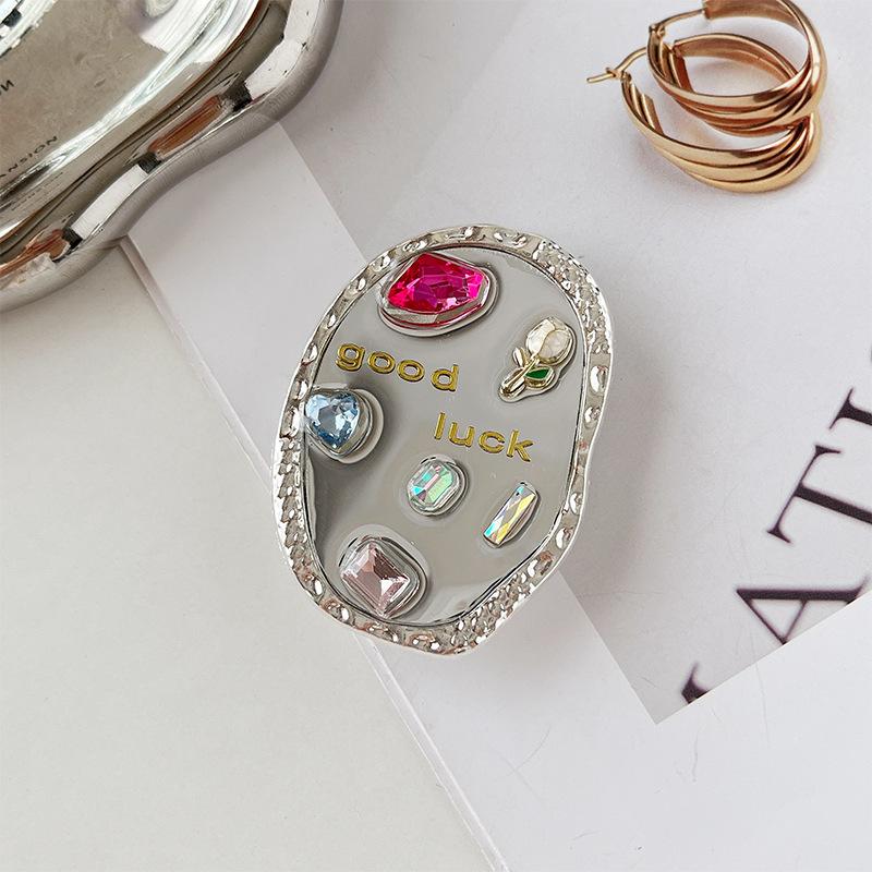 

Wind Mobile Phone Airbag Bracket Rhinestone Gem Mirror Sticker Butterfly Flower Retractable Special-Shaped Ring Buckle