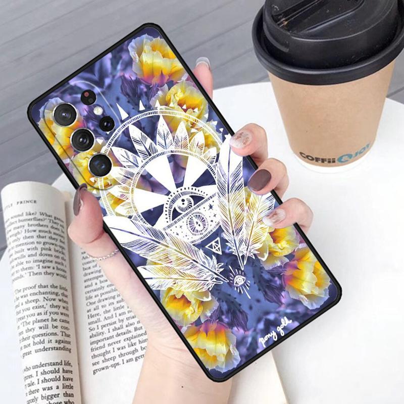 Boho Gypsy Bohemian Phone Case Cover For Samsung Galaxy S24 S25 Ultra S21 S22 Ultra S10E Note 10 Plus Note 20 FE S23