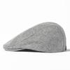 Cotton and Linen Forward Cap Men's Simple Retro Duck-teak Cap Autumn Hat Literary Youth Beret Old Man Cap