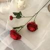 Nep Zijde Pioenroos Kunstbloem voor Vaas 25" Nep Pioenroos Takken met 2 Bloemen En 1 Knop voor Doe-het-zelf Bruidsboeket Bruidsdouche Huis Tafel