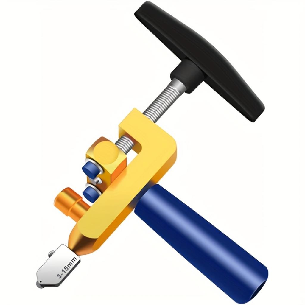 2 In 1 Manual Glass Ceramic Cutter With Precision Diamond Blade, Ergonomic Handle, Safety Lock, Extra Blades And Tips For DIY Tile Installation Work