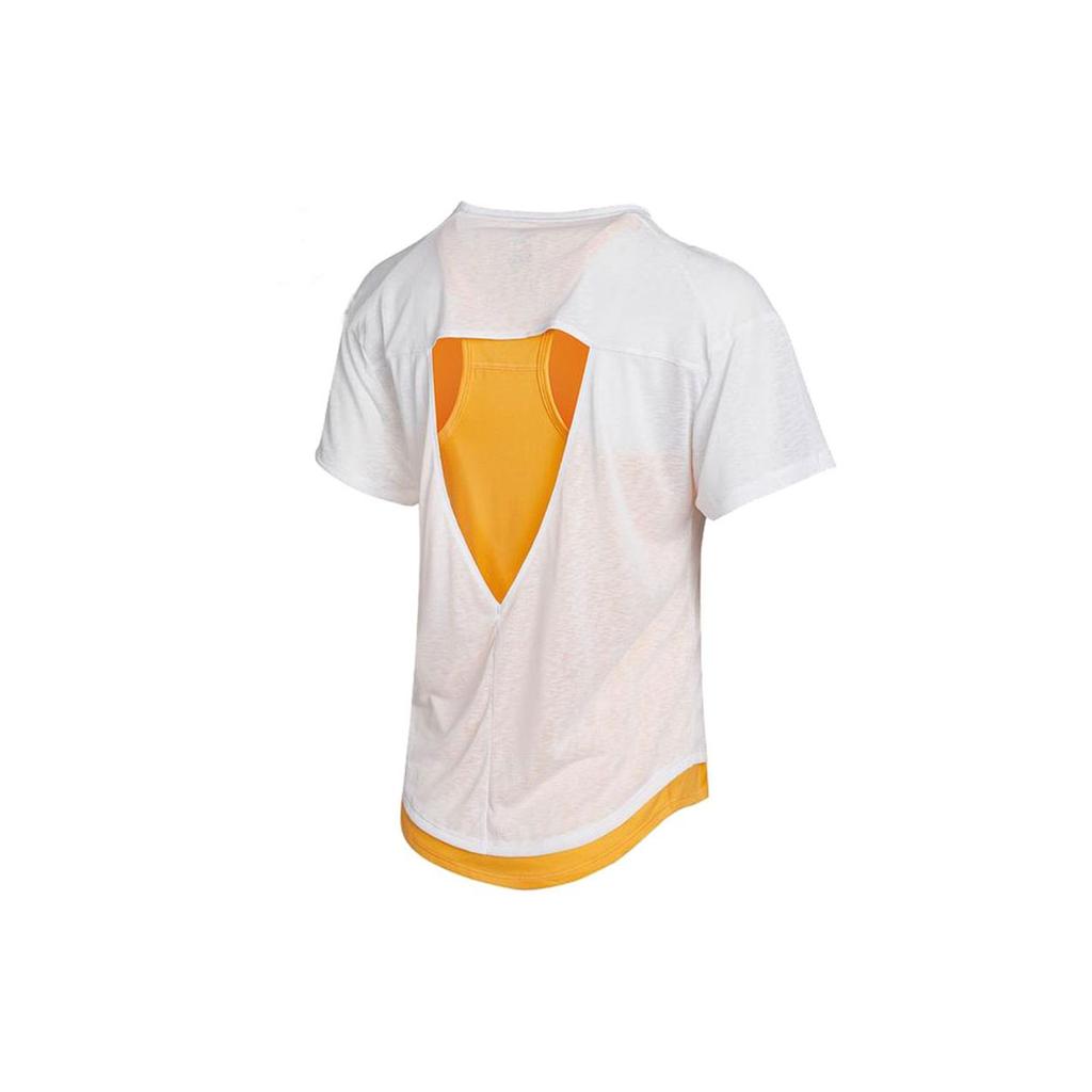 Adidas Two-In-One Running Sports Vest And Short Sleeve T-Shirt Women Tops White H32565