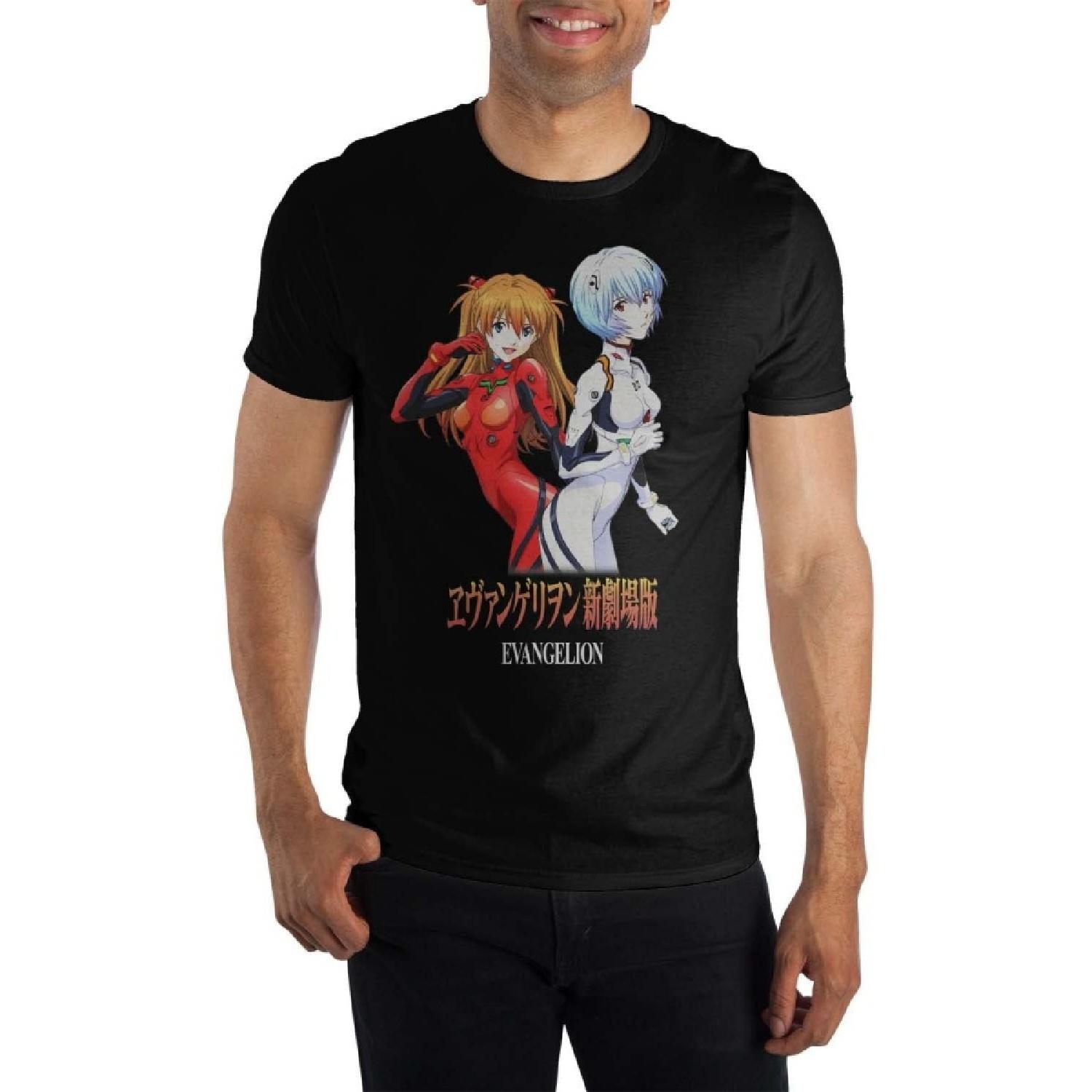 

Neon Genesis Evangelion Asuka Rei Characters Kanji Black T-Shirt XXXXXL різнокольоровий