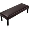 Super Stretch Leather Dining Bench Cover, Removable Bench Slipcover Waterproof Bench Seat Protector Cover for Living Room, Bedroom, Kitchen,Brown