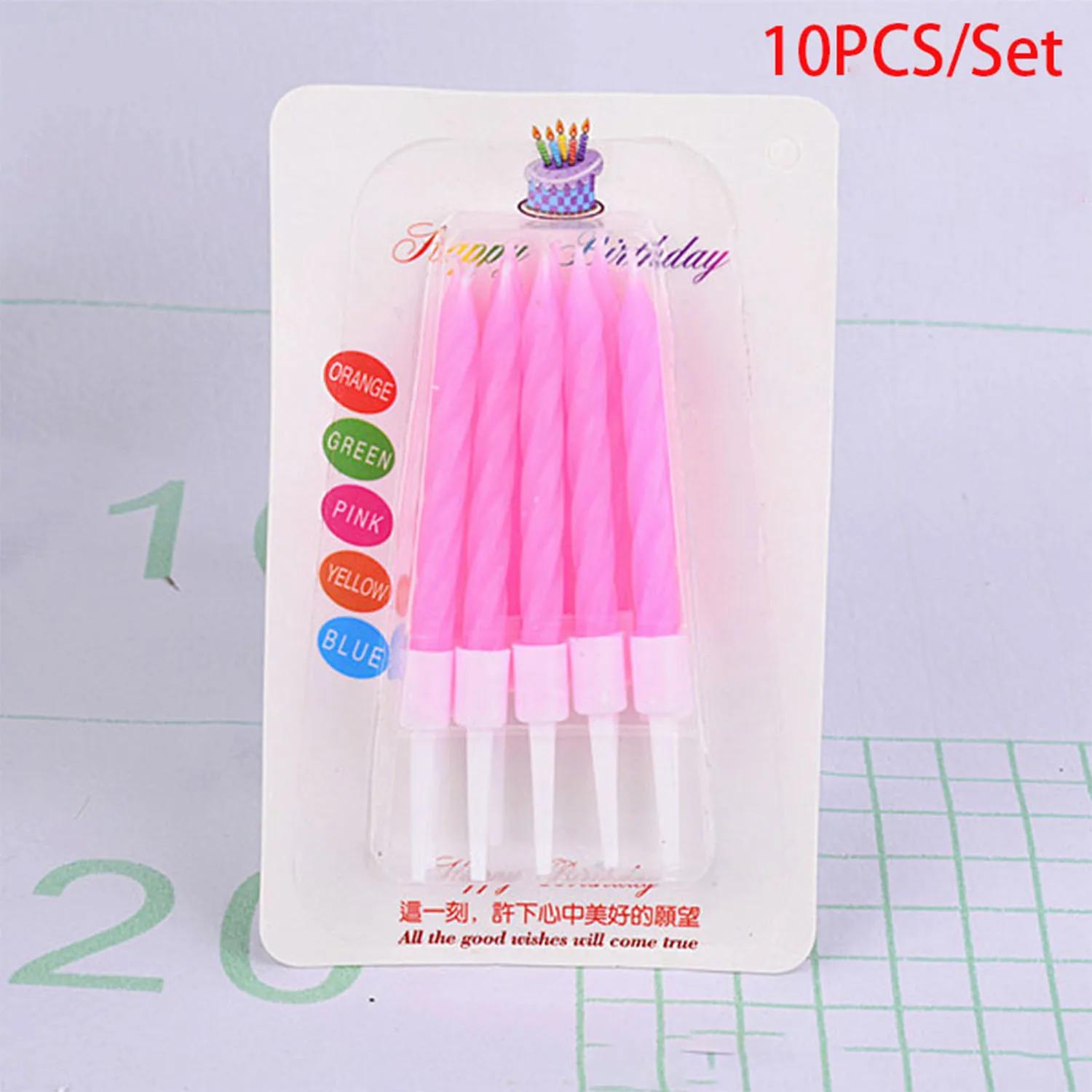 

10 шт. Свеча-нить на день рождения Детская креативная вечеринка для выпечки Украшение для торта на один год Популярный в сети Цифровая цветная свеча-карандаш розовый