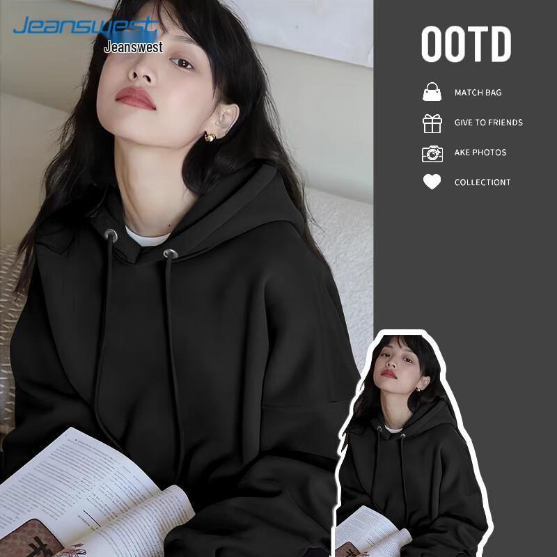 

JEANSWEST Women s Loose Hooded Sweatshirt 2XL