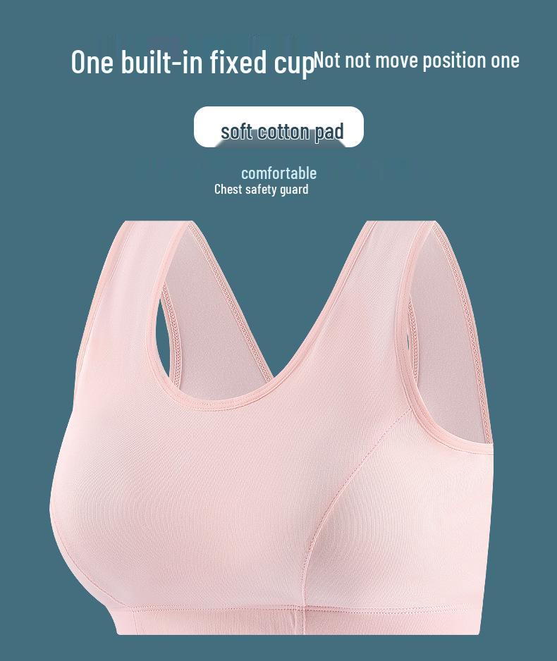 Women's Cotton Vest-Style Bra for Middle-Aged & Elderly: Lightweight Summer T-Shirt Underwear