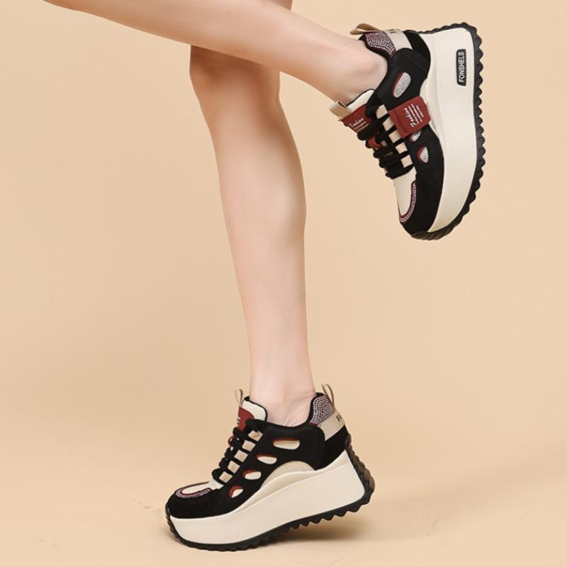 Women's 8cm Height Increase Forrest Gump Shoes Autumn and Winter Thick-soled Casual All-match Sports All-match Daddy Shoes