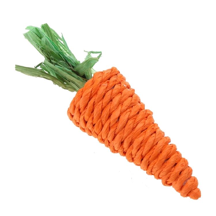 Rabbit Chew Toy Natural Grass Carrot Toy for Rabbits GuineaPigs 5Pcs