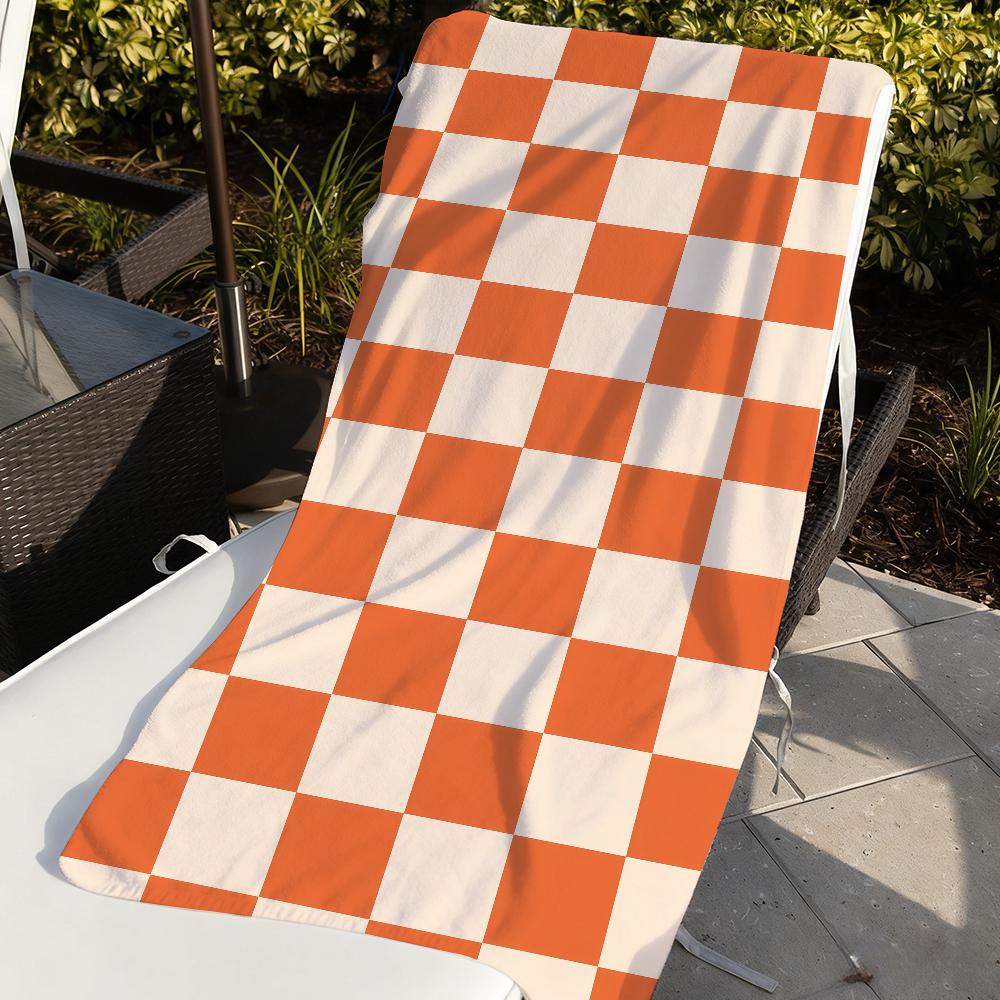 Fun Checkerboard Art Towel Soft Pool Gift For Travel Gym Shower Camping Quick Dry Sports Large Beach Towels