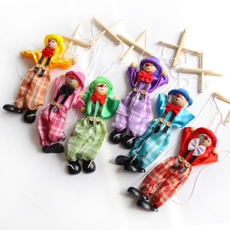 Children Marionette Clowns Shadow Doll Handicrafts Wooden Toys Kids Cute Gift