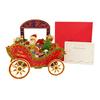Santa Car 3D Christmas Card, Freestanding Cardstock Scenes with Gold-Colored Trim for Gifts and Holiday Desk Decorations