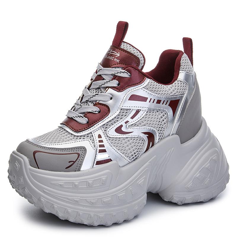 Inner height increase new breathable dad shoes platform mesh small sports and leisure shoes