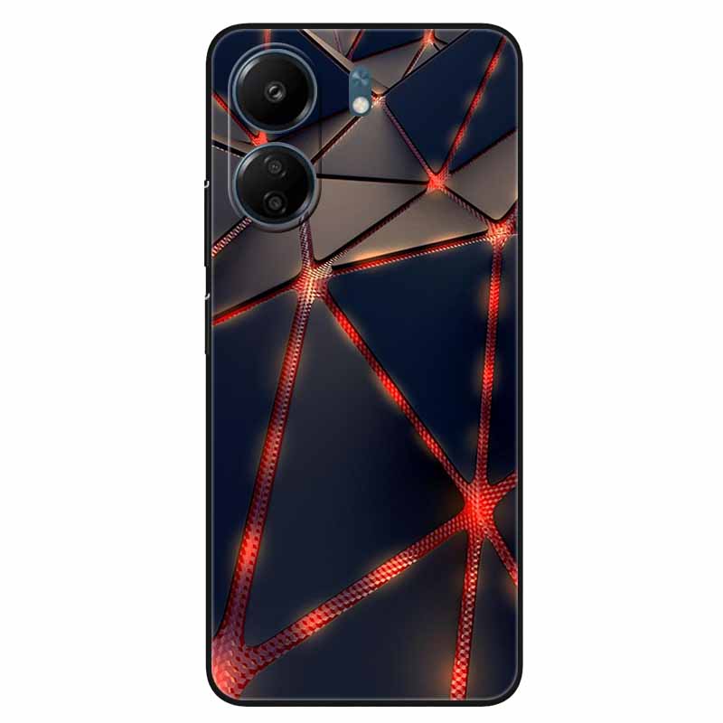 For Xiaomi Redmi 13C 4G Case Animals Painted Black Bumper Silicon TPU Coque for Redmi13C 4G 13 C Shockproof Covers Wolf Soft Bag