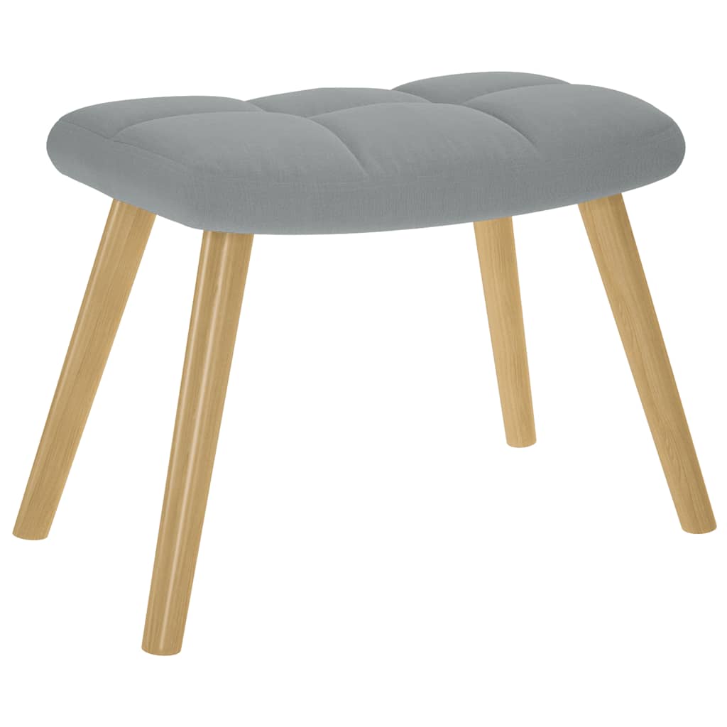 Rocking Chair with Footstool Light Grey Fabric