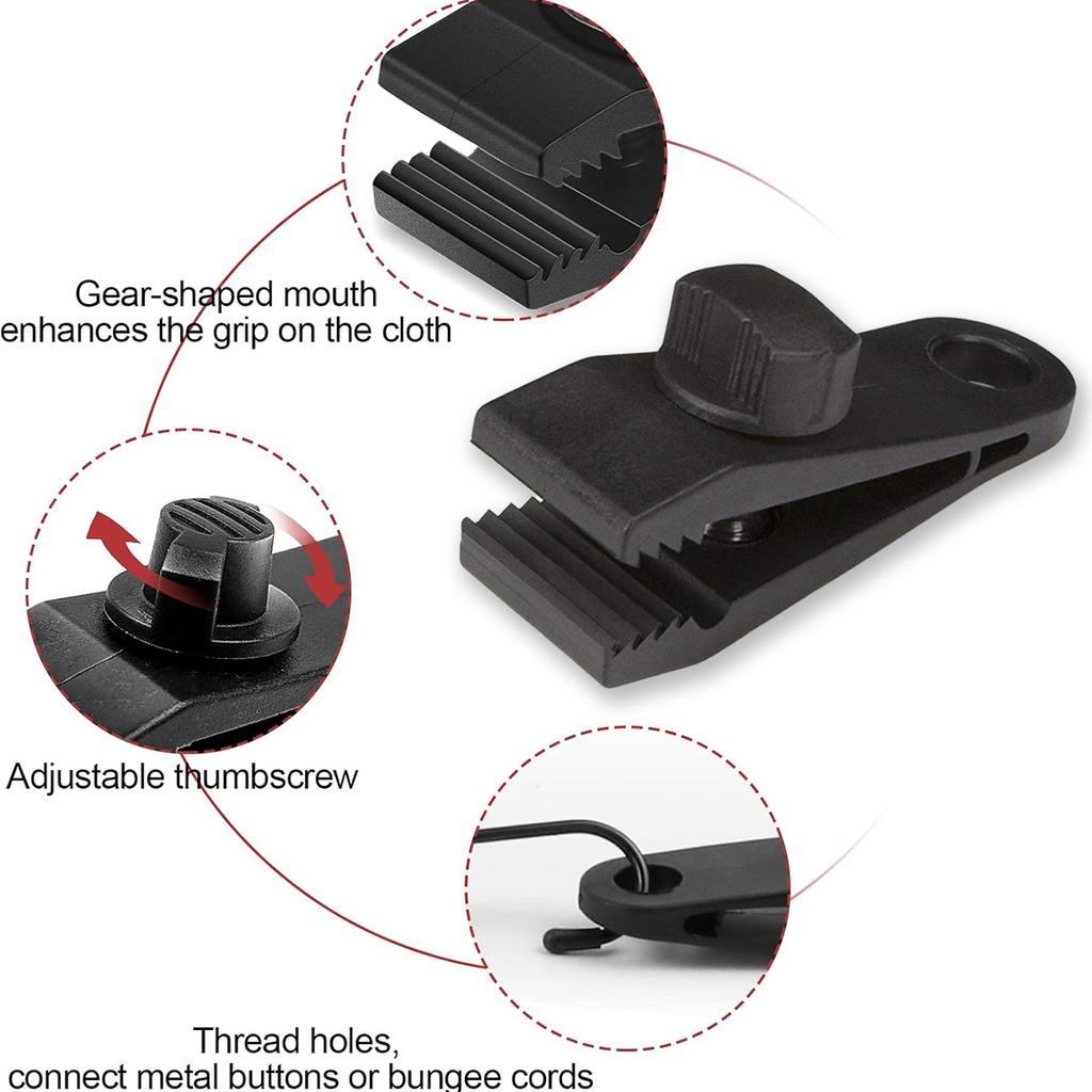 20pcs Tarp Clips Heavy Duty Lock Grip Waterproof Tarp Clips Camp Awning Clips Heavy-Duty Boat Cover Clips Sunshade Clips For