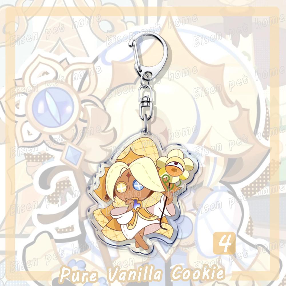 

Cute Cartoon Game Cookie Shadow Milk Chibis Keychains for Accessories Bag Milk Pure Vanilla Keyrings Jewelry Fans Friends Gifts