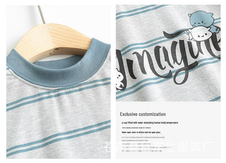 Boys' Cotton Autumn Thin Top Warm Underwear for Junior High & High School Students