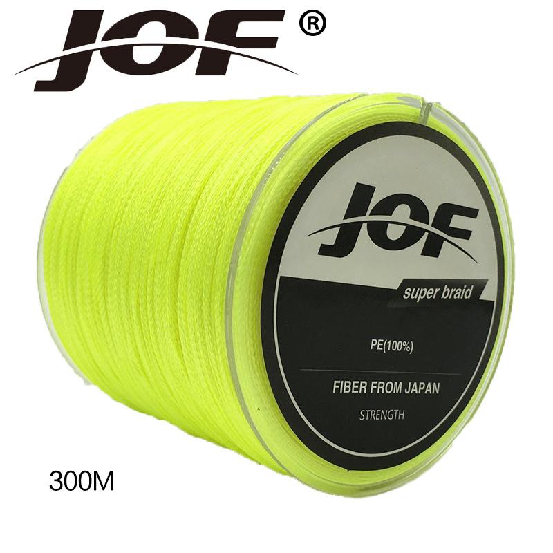JOF X4 PE Trecciato Galleggiante Alta Qualità Forte Fibra Multifilamento 300m 500m 1000m Multicolore per Pesca in Lago