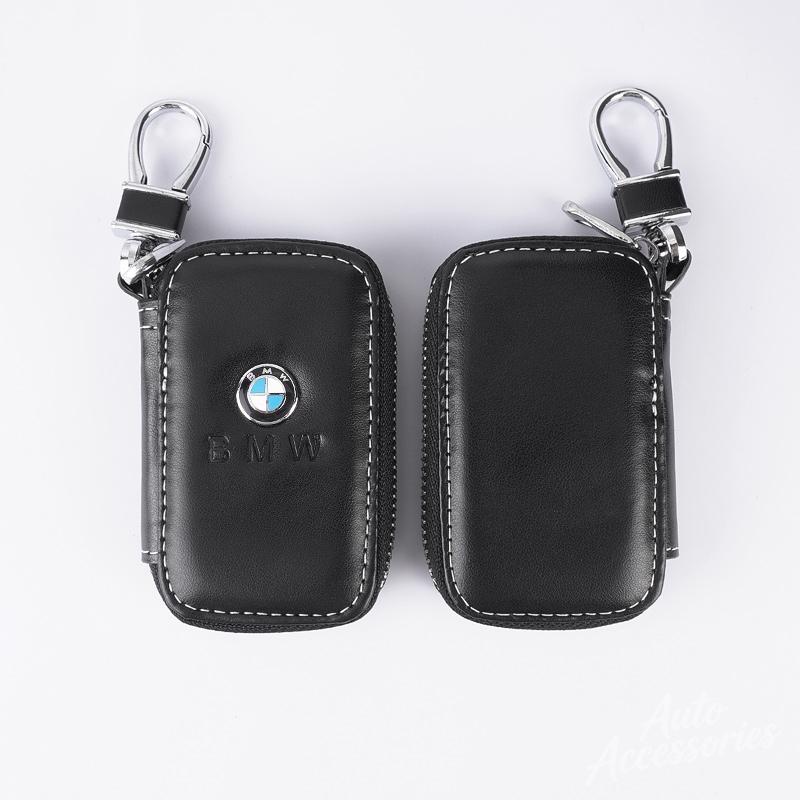 BBIL9 Leather Car Badge Key Bag Keychain Storage Pendant For BMW MINI M Sport 1 3 5 7 Series X1 X2 X3 X4 X5 X6 X7 Keyring Accessories