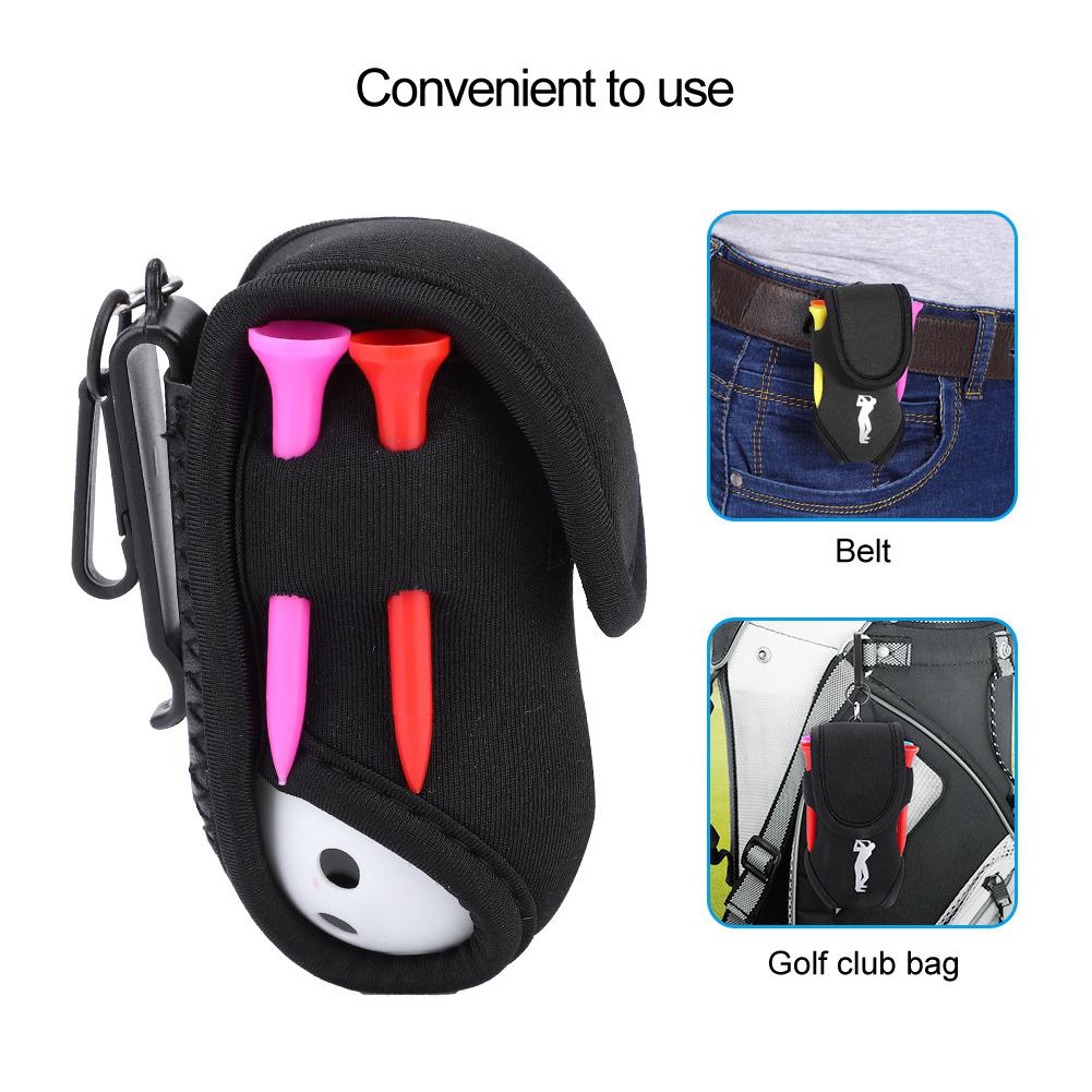 CAITON Portable Golf Ball Bag Tool Holder Golfer Mini Waist Pouch with Tees Hollow Balls
