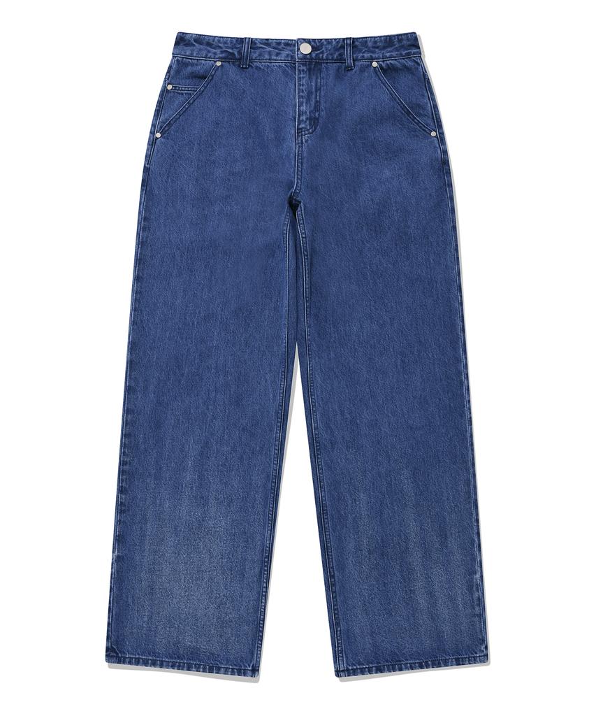 Palet Hand Brush Denim Pants Blue