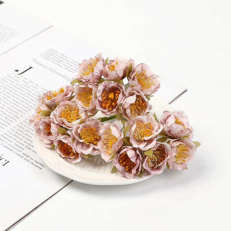 6PCs Artificial Flowers 11cm Silk Fake Flowers Bouquet for Home Room Dceor Wedding Marriage Decoration DIY Craft Gifts Accessory