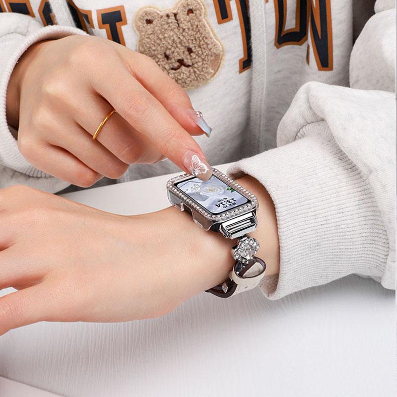 Diamond Case for HUAWEI Band 10/9/8 Accessories All-Around Hard Hollow PC Bumper Frame Shell Cover for Huawei Band10 Band9 Band8