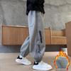Boys' Fleece One-Piece Pants: Winter 2024 Thickened Casual Sweatpants for Big Kids