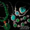 Brazilian Chalcedony Agate Gemstone Bracelet, Water Spirit And Rich Beans, Ice Blue Para Snowflake Zircon, Necklace.
