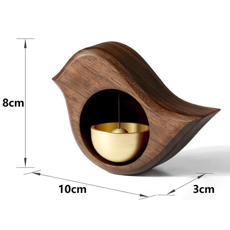 Dopamine Copper Bell Wind Chime with Suction Cup - Entrance Reminder and Magnet Sticker Hanging Ornament for Housewarming Gift