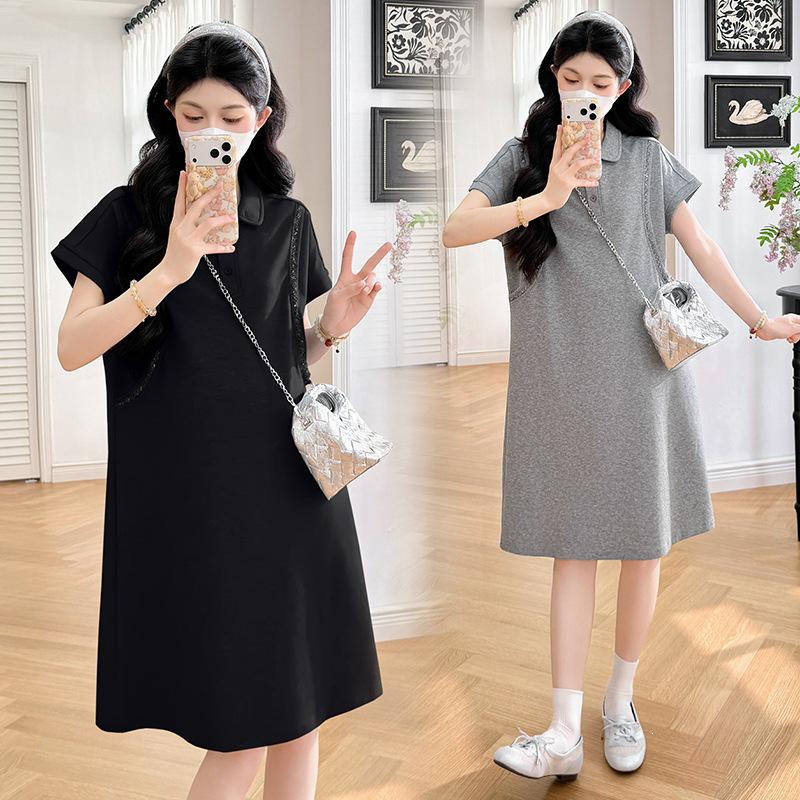 2026 Koreanisches Umstands-Frühlings-/Sommerkleid mit Kragen - Modisch, Locker, Schlankmachend & Petite Passform