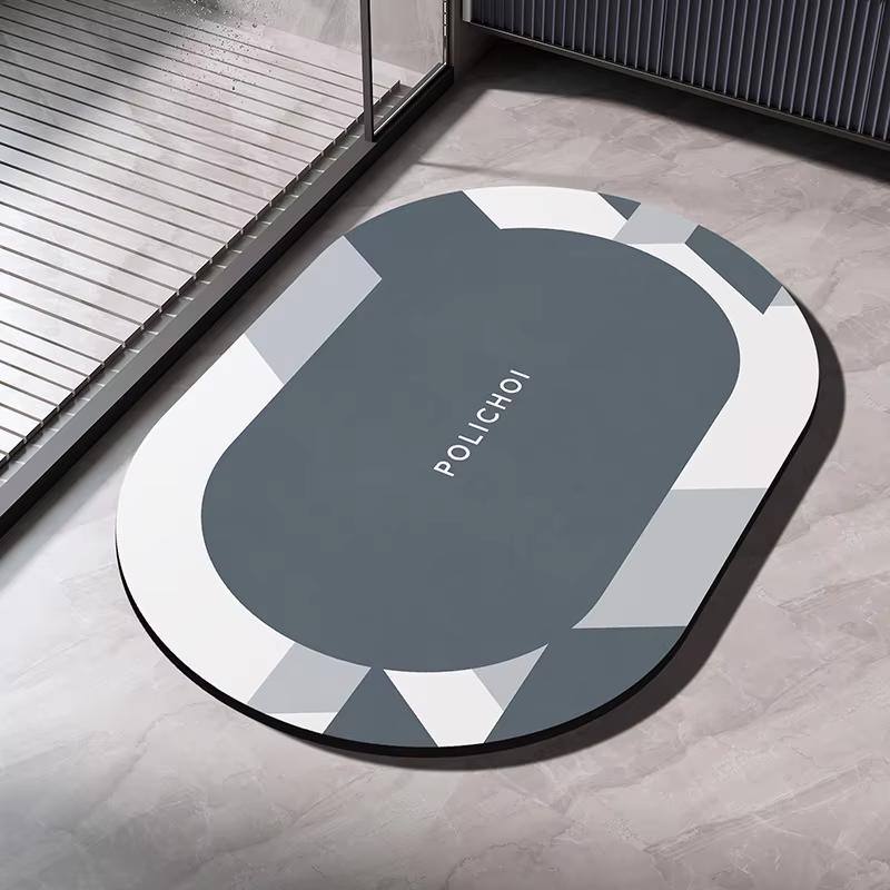 VIKAMA Bathroom Door Absorbent Floor Mat Door Mat Bathroom Anti-Slip Mat Toilet Floor Rug Bathtub Floor Mat Welcome Mat 40X60CM (1.3X2FT