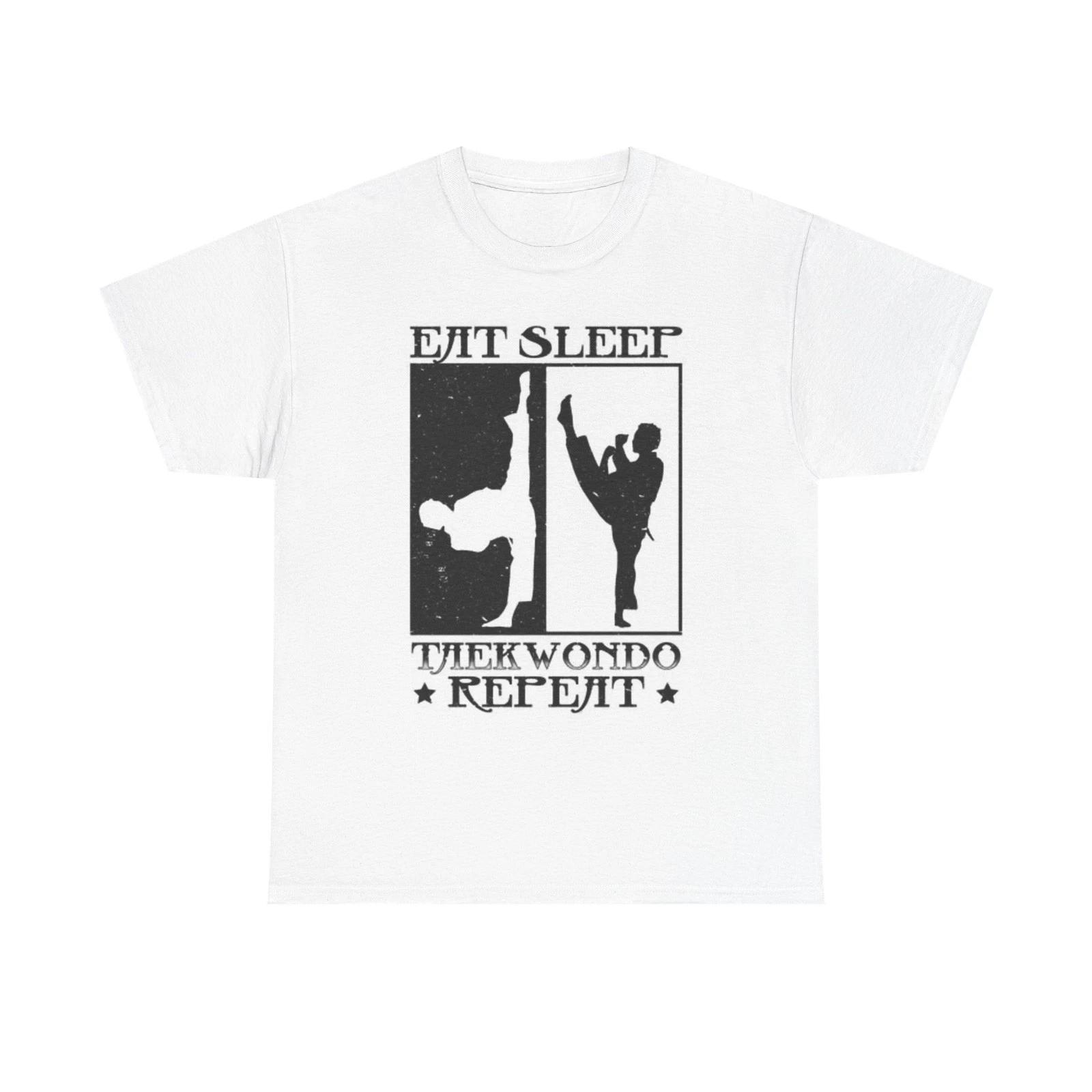 Eat Sleep Taekwondo Karate Graphic T Shirt Adult NEW Unisex Heavy Cotton Tee 2XL
