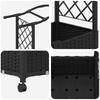 Raised Garden Bed with Trellis and Roof Black 125 X 40 X 144 Cm PP