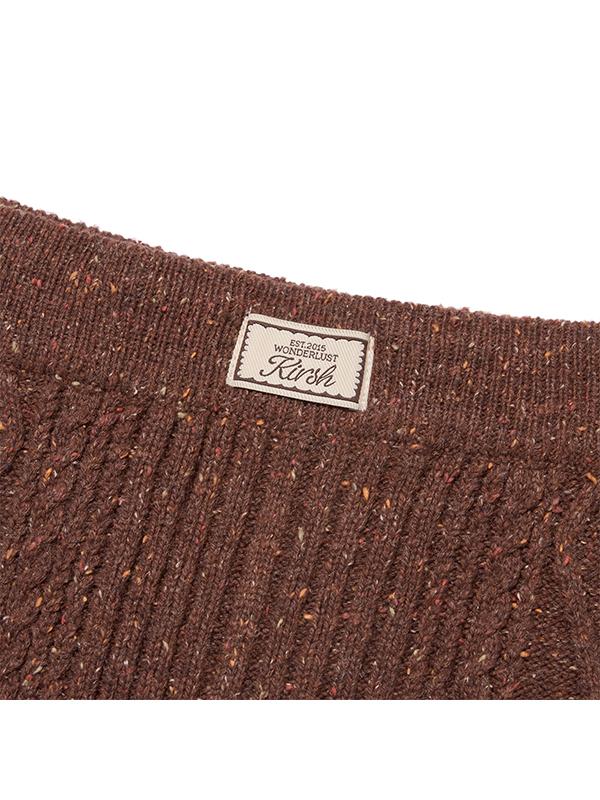 KIRSH Texture Pattern Knit Long Skirt [Brown]
