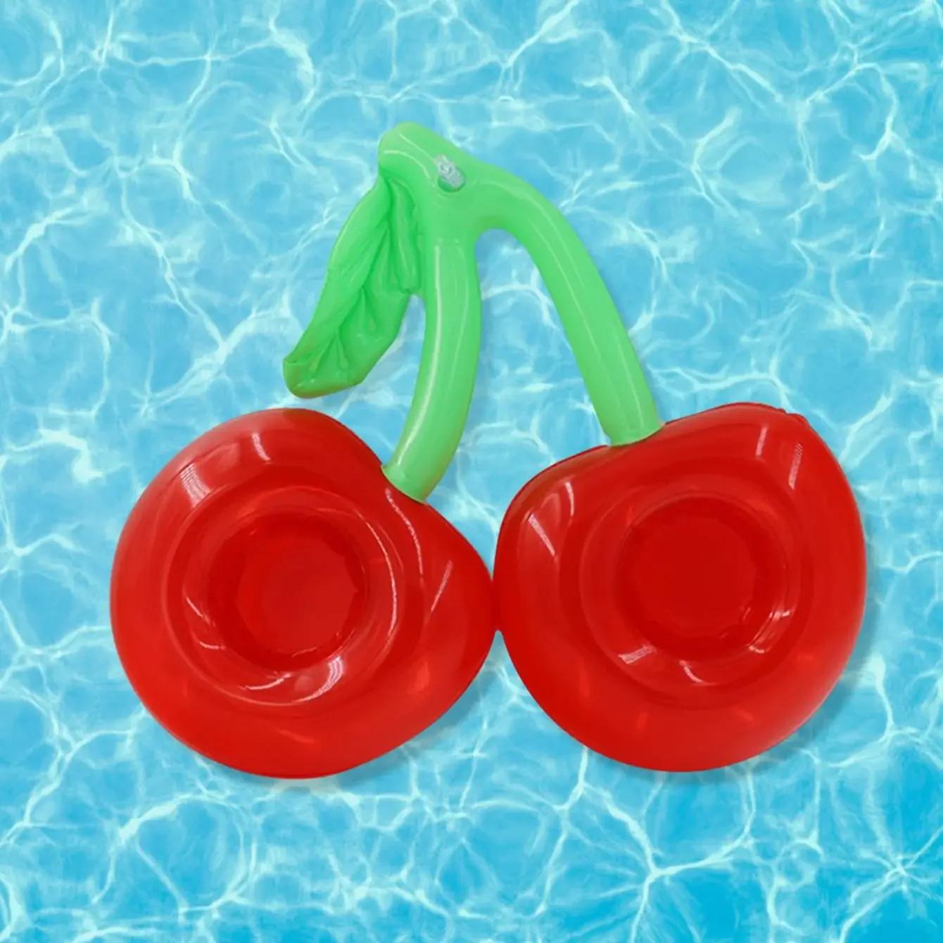 

1pc - Inflatable Cherry Drink Holder - Fun Poolside Accessory -Perfect Pool Toy & Seasonal Swimming Pool Decoration красный