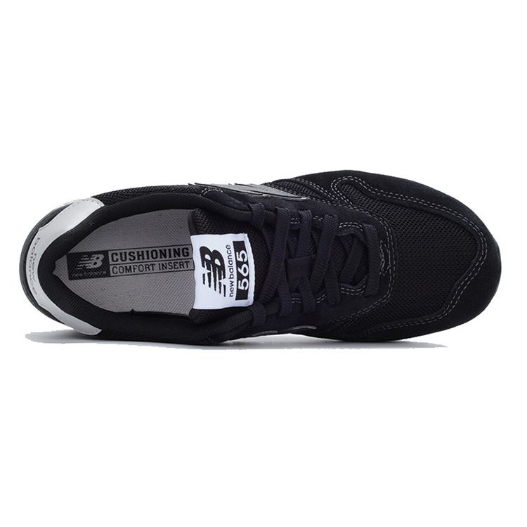 New Balance Nb 565 Comfortable Versatile Fabric Synthetic Leather Durable Breathable Low-Top Casual Running Shoes Unisex Sneaker Black ML565EB1