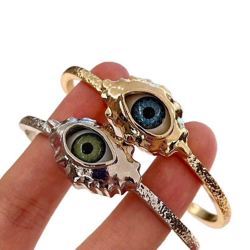 Bracciale in Metallo Occhio di Demone Retro Esagerato - Gioiello da Mano alla Moda per Donne