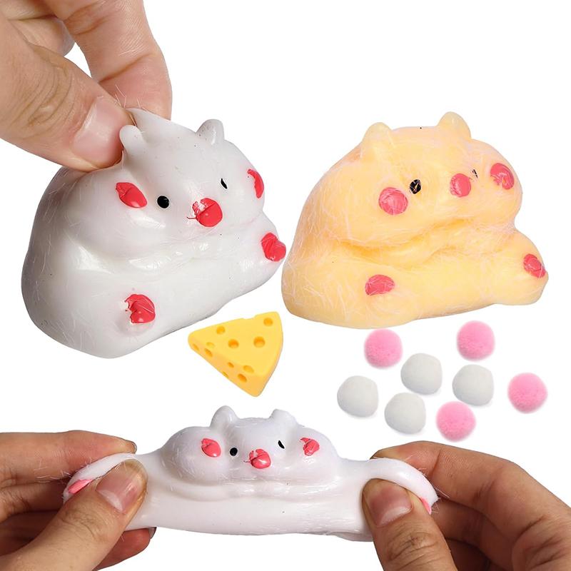 4 färger Handgjord Mjuk Kawaii Hamster Avstressande Taba Squishy Leksak Stresslindring Sensoriska Leksaker För Barn Vuxna Festivalpresenter