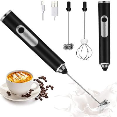 Double Head Three-Gear Adjustable Household Portable Handheld Electric Whisk Milk Bubbler Frother Coffee Blender High-Speed Drink Blender