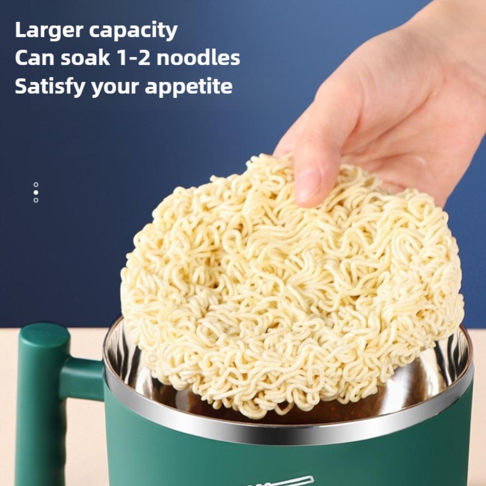 1L Stainless Steel Bowl Ramen Bowl Ramen CookerWith Lid Handles Noodle Bowls Stainless Steel Liner Dishwasher Safe Drain Bowl