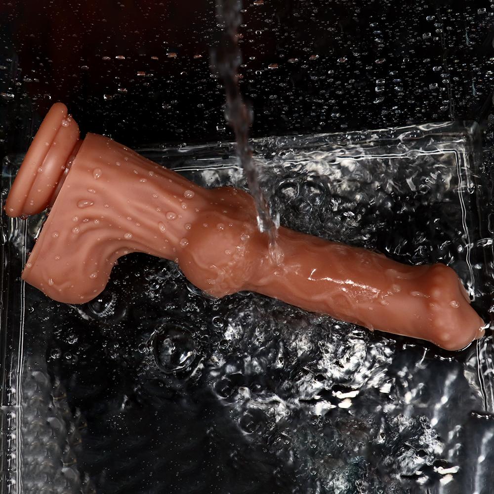 Übergroßer Dildo, realistischer riesiger Penis, riesiger Phallus, langer weicher Silikon-Saugnapf, Analsexspielzeug für Frauen, Vagina-Masturbator
