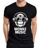 Monke Music Affe Kopfhörer DJ Brille Lustig Meme Urban Retro Herren T-Shirt