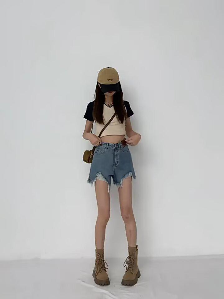 2025 Japanese Style Retro Denim Shorts for Women - Versatile Summer Fashion Trend