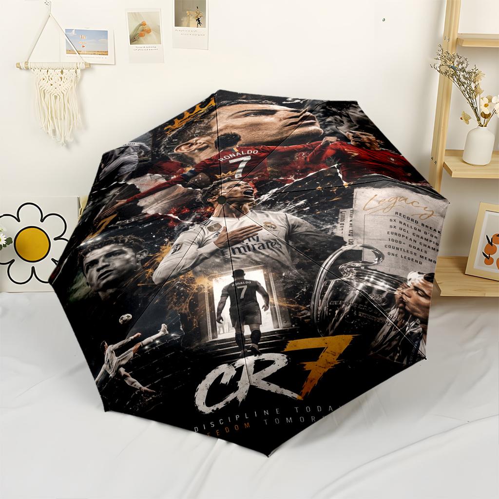Cristiano Ronaldo's Legacy Outdoor Automatic Umbrella Compact & Durable 8-Rib Design Lightweight All-Season Umbrella for Travel