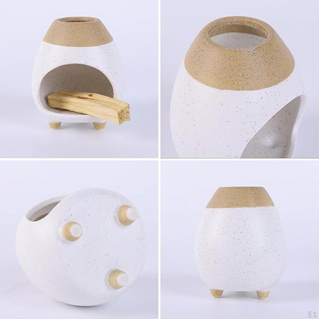 Ceramic Palo Santo Holder Incense Burner Height 10cm Multipurpose Candle Sage Burning Bowl