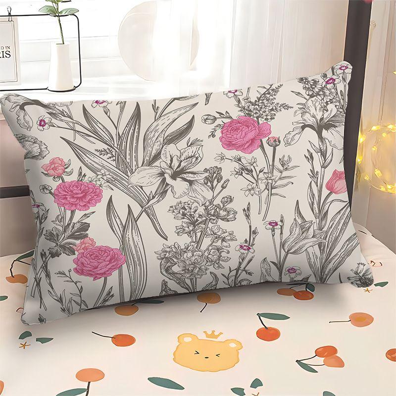 European Plant & Flower Pillowcase with Nordic Geometric Design Rectangular Sofa Cover Customizable